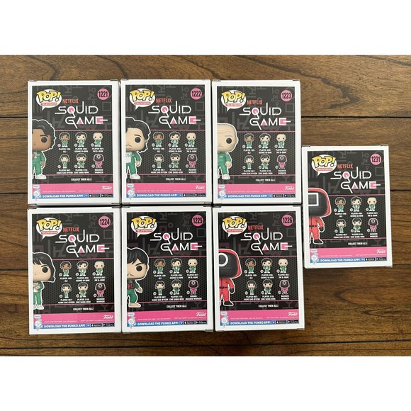 Funko Pop Squid Game - Full Set 1221-1226 + Masked Mgr. Exclusive 1231. Set Of 7 - Picture 2 of 4